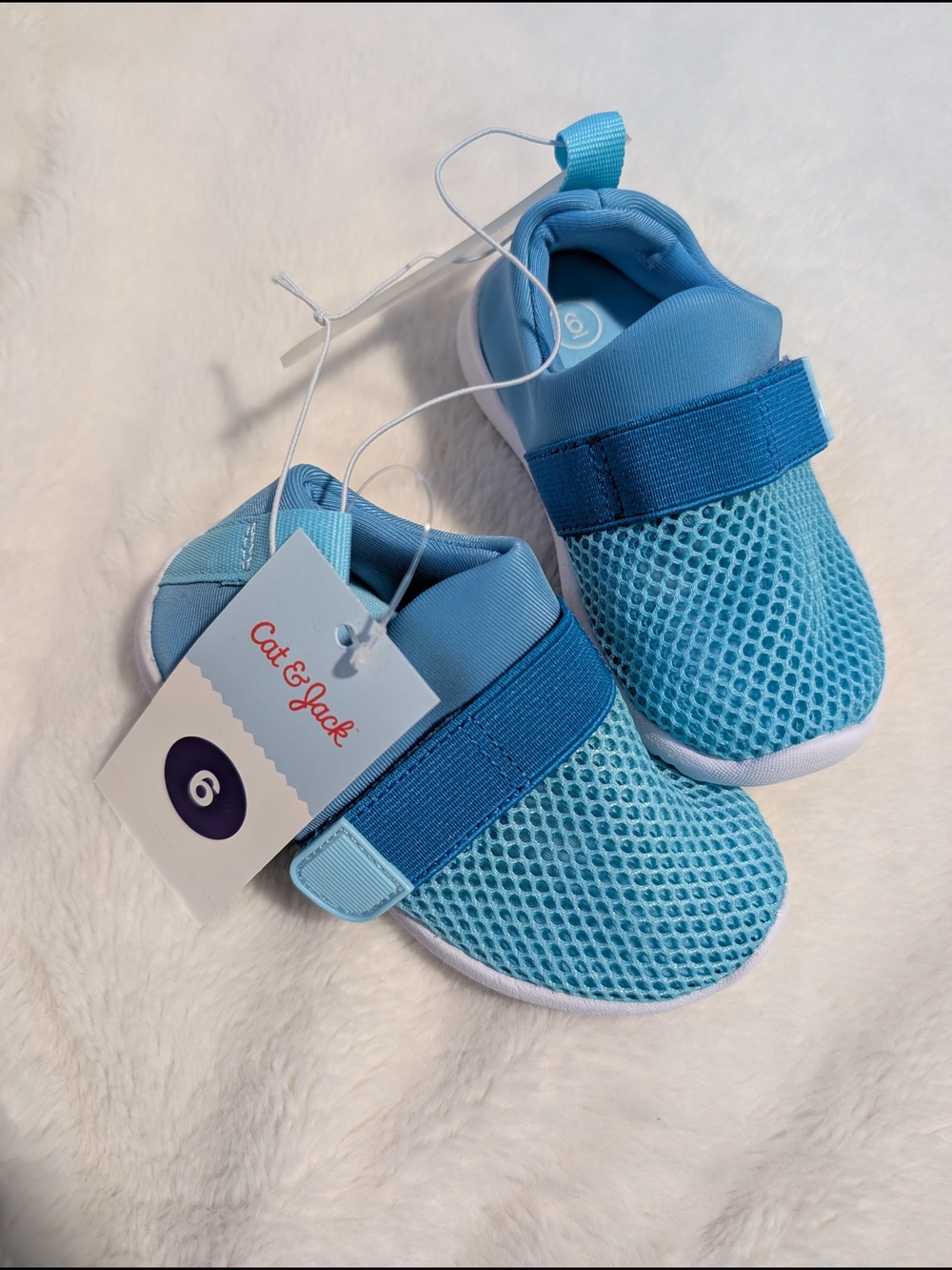 Cat & Jack Blue Mesh Hook-and-Loop Baby Slip-On Sneakers